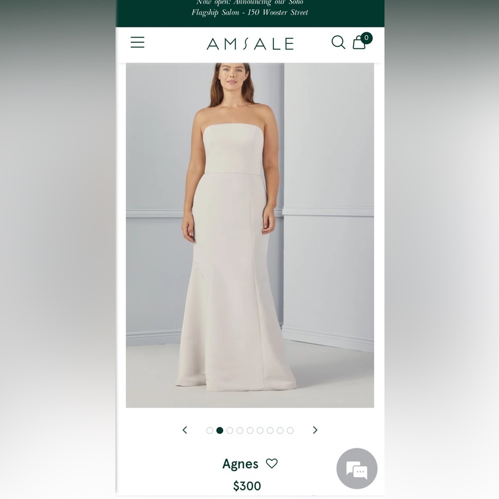 AMSALE champagne dress size 2